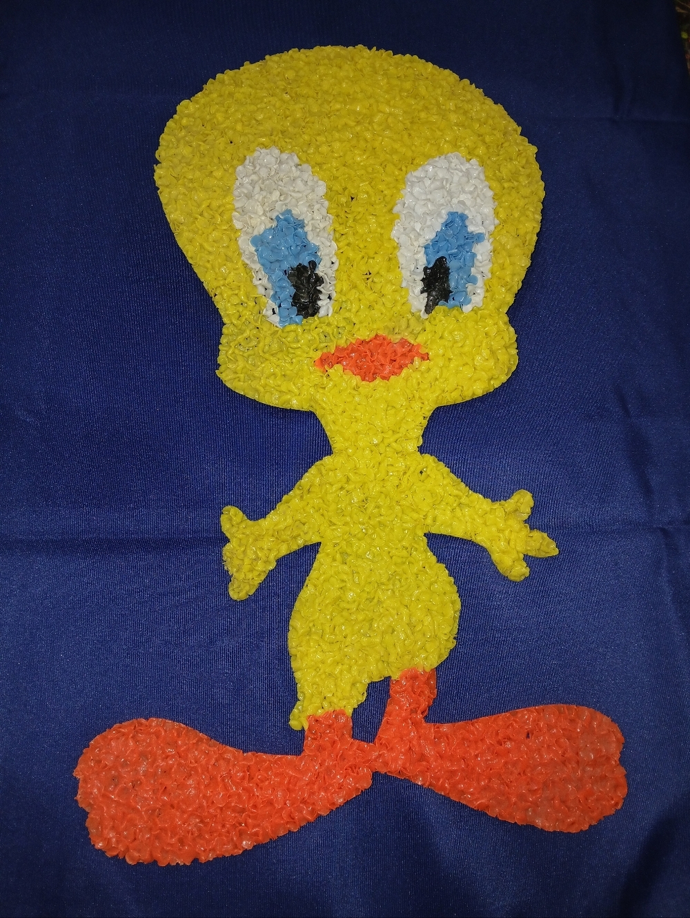 Vintage TWEETY melted popcorn plastic decor